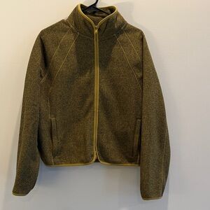 ATHLETA Stroll Fleece Olive Green full Zip-Up Jacket